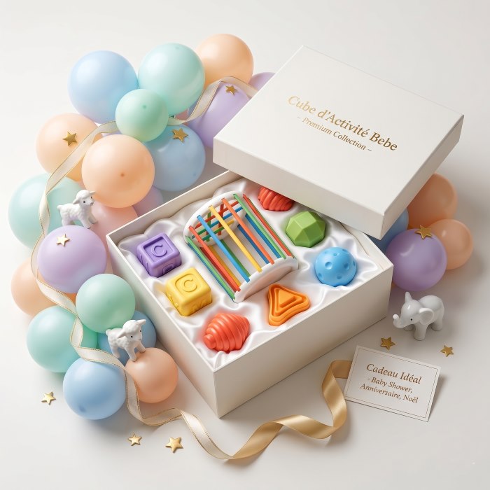 Cube d'Activite Bebe Montessori Sensoriel et Éducatif
